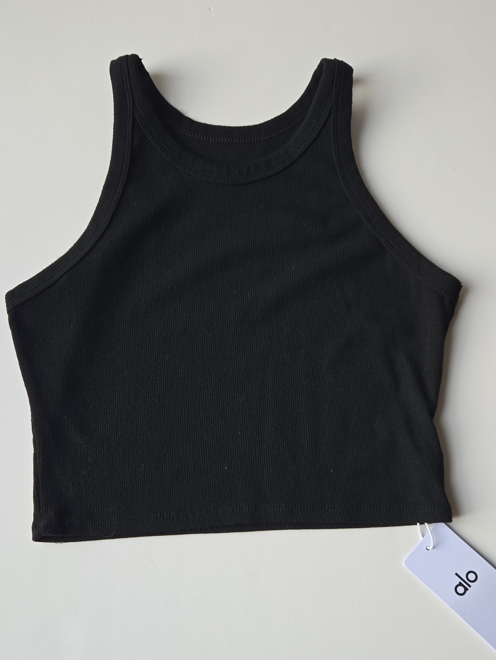 Black Ribbed High Neck Crop Tank Top Inspired Brand
